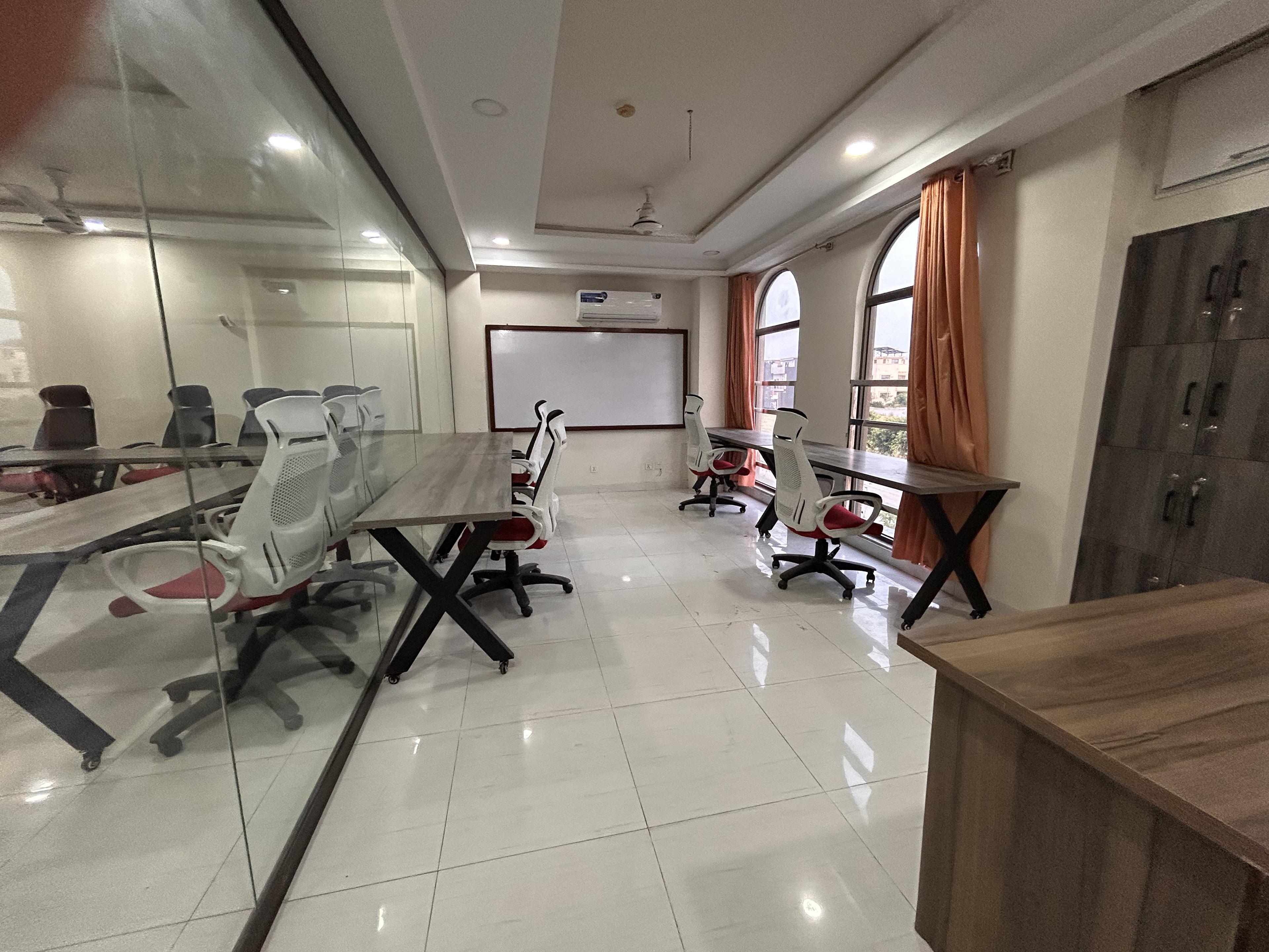 Wide view of furnished second floor office